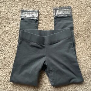 Aerie Women’s Gray Leggings With Metallic Ankle Cuff Design - Size S